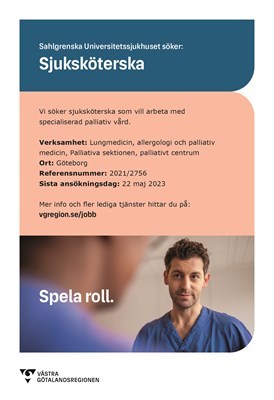 blå annons Sahlgrenska Universitetssjukhuset söker sjuksköterska