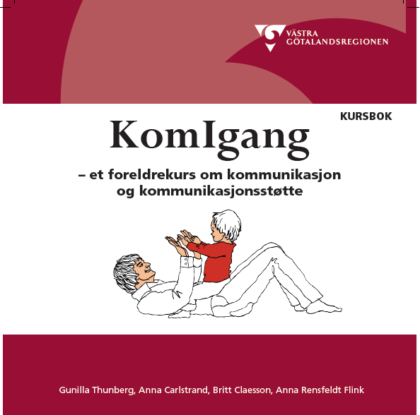 En röd och vit bok med titeln KomIgang