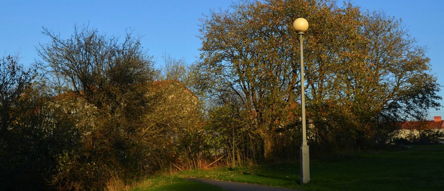 göteborg, lyktstolpe ute i naturen