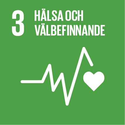 Logotype för Agenda 2030 mål 3 Hälsa och välbefinnande