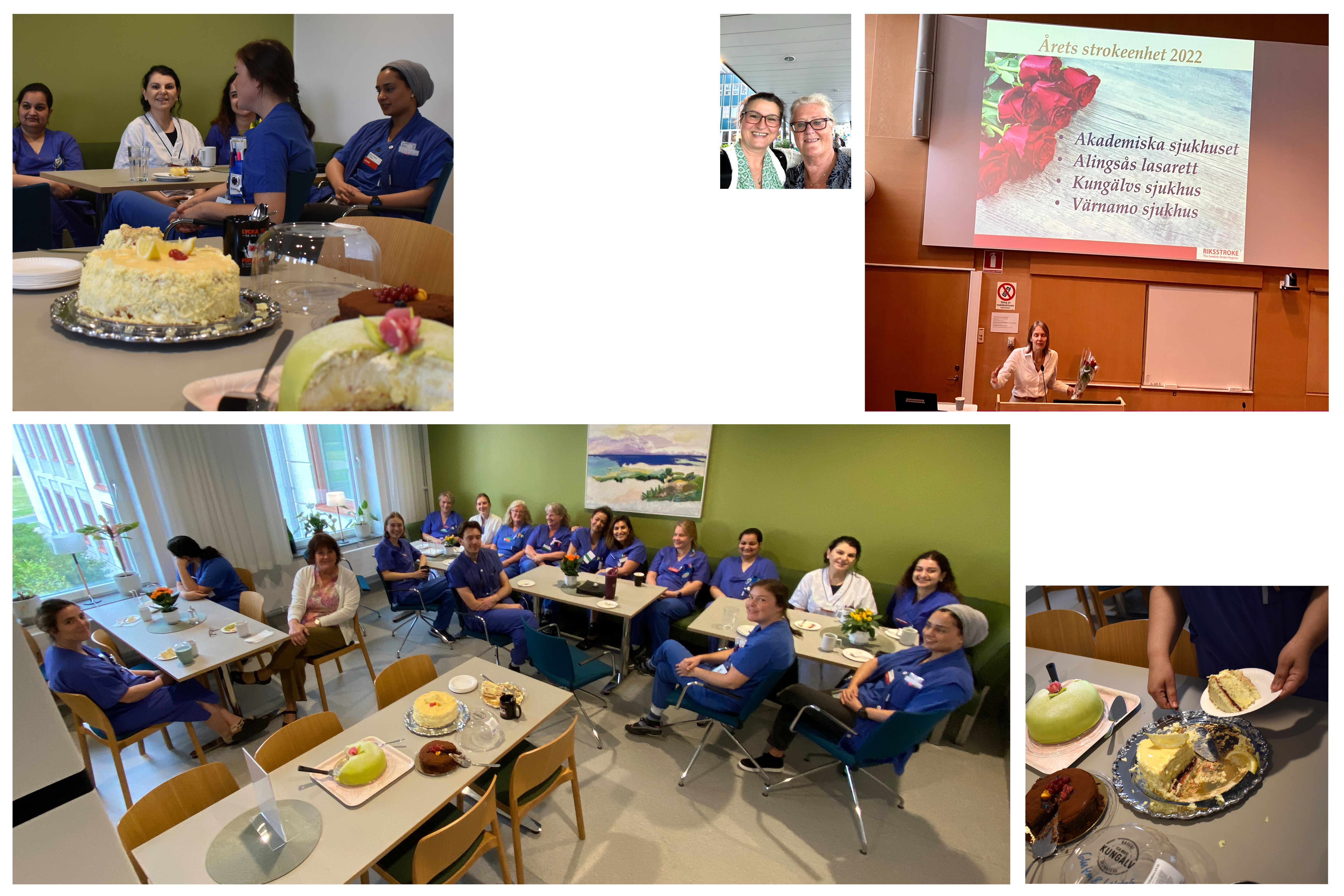 Tårtor till personalfikat på vårdavdelning.