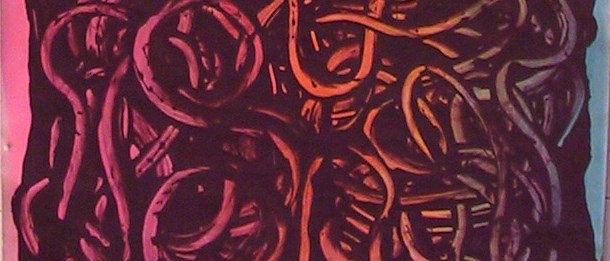 Färgat papper med mönster gjort av färg