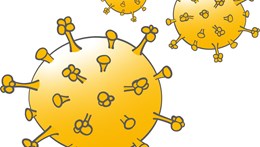 Tecknad bild på influensavirus