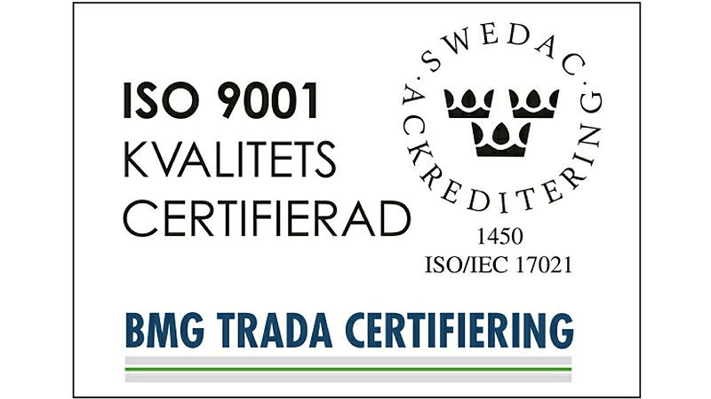 Certifikatsymbol för ISO 9001
