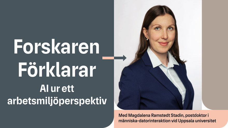 Text på platta Forskaren förklarar AI ur ett Arbetsmiljöperspektiv