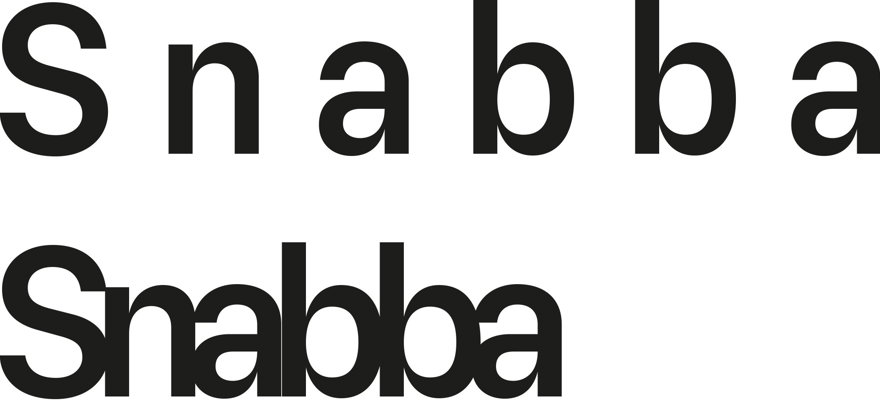 text där avståndet mellan bokstäverna är för stort och för litet