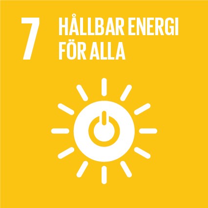 Logga för Agenda 2030 mål nummer 7 Hållbar energi för alla