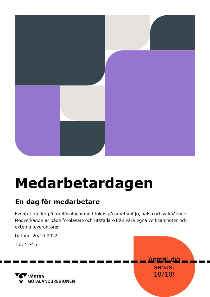 Exempel där en kompletterande form har lagts för nära logotypen.