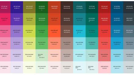 72 färgrutor från VGR:s illustrationspalett