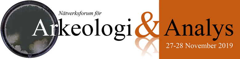 En logotyp med texten: Nätverksforum för Arkeologi & Analys 27-28 november 2019