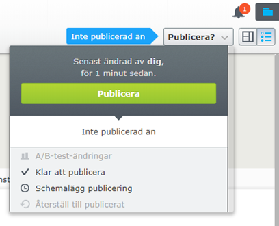 För att publicera krävs att du trycker på Publicera två gånger