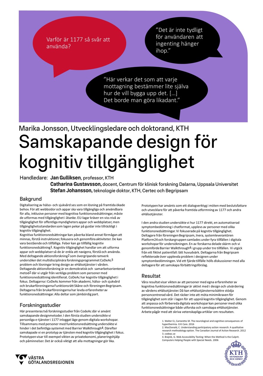 Poster vars innehåll finns i textform på webbsidan. Citat i pratbubblor på lila bakgrund.