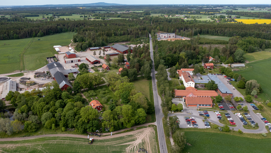 Översiktsbild över skolområdet på Naturbruksskolan Uddetorp