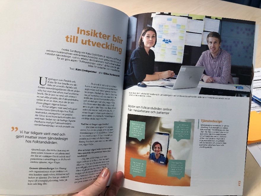 Ett uppslag i Folktandvårdens tidning "På bettet"