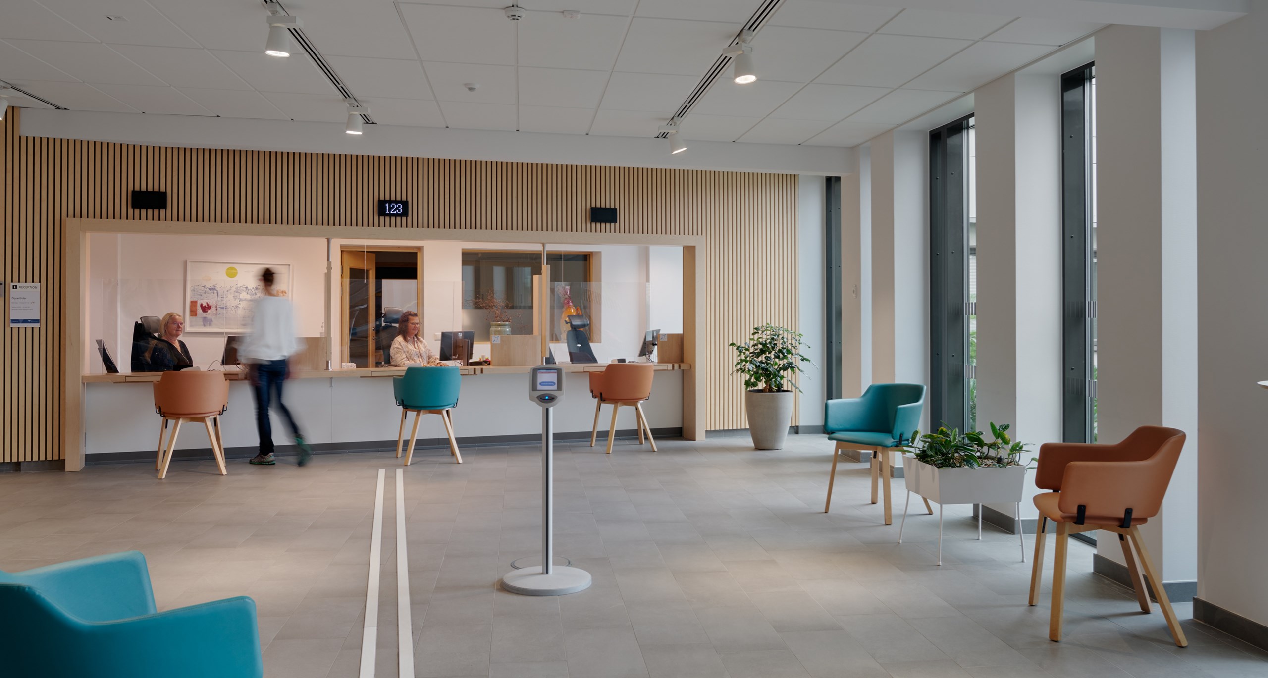 Receptionen i huvudentrén på Alingsås lasarett