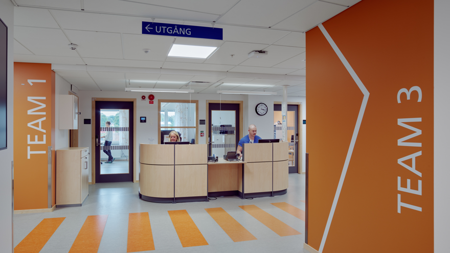 Teamstation på en vårdavdelning