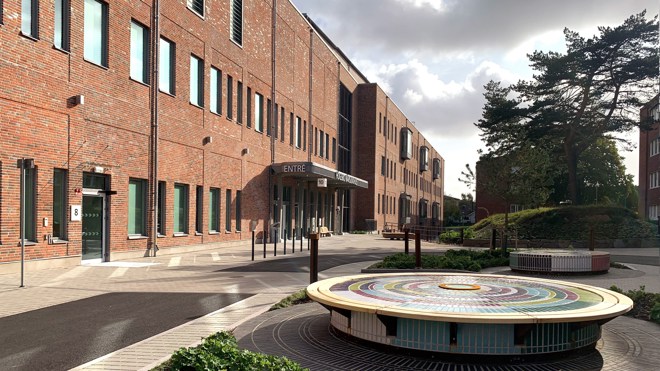 Huvudentrén till Högsbo närsjukhus