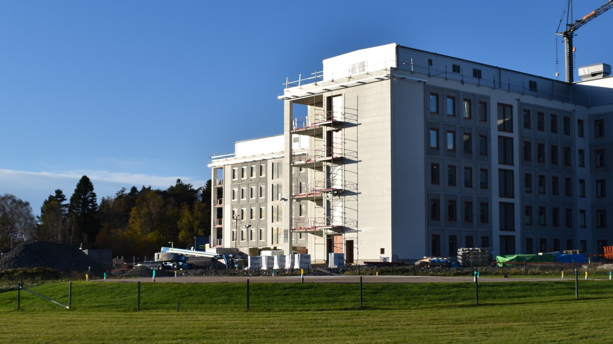 Den södra delen av Kungälvs sjukhus nya vårdbyggnad.