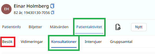 Patientaktivitet uppdatering