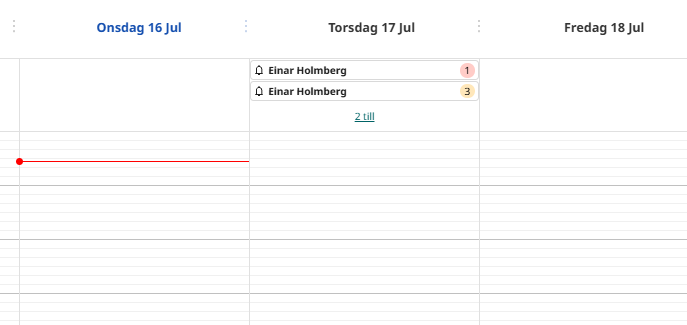 Vidimeringar i kalendervy