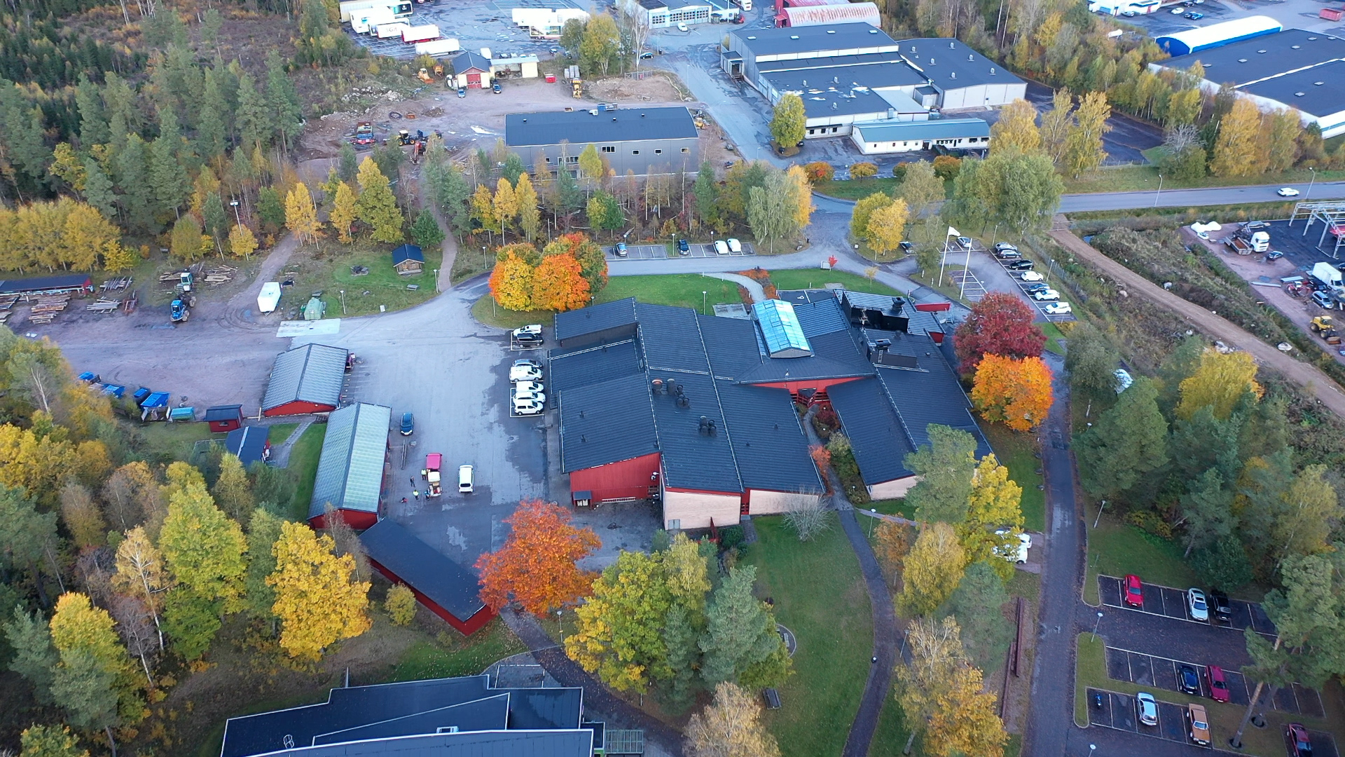 Flygbild på Naturbruksskolan Svenljunga