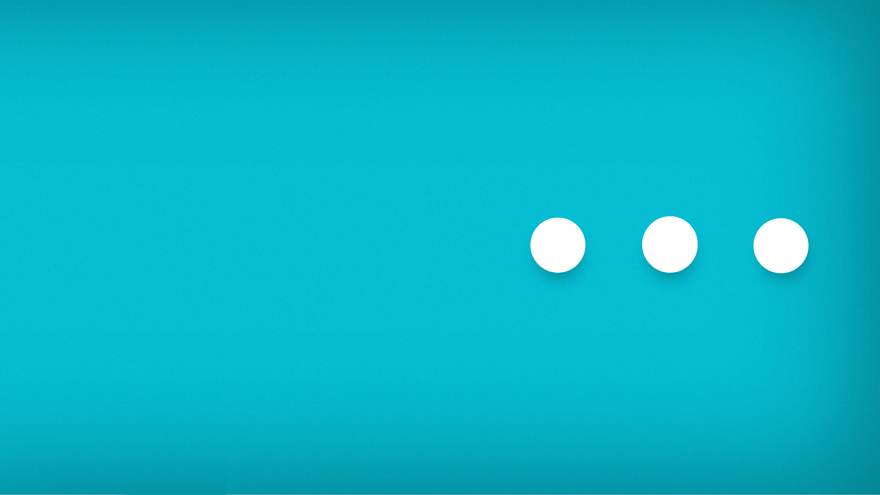 turkos färg tre vita prickar till höger