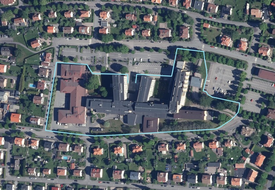 Karta över 10 minuter lång promenadslinga