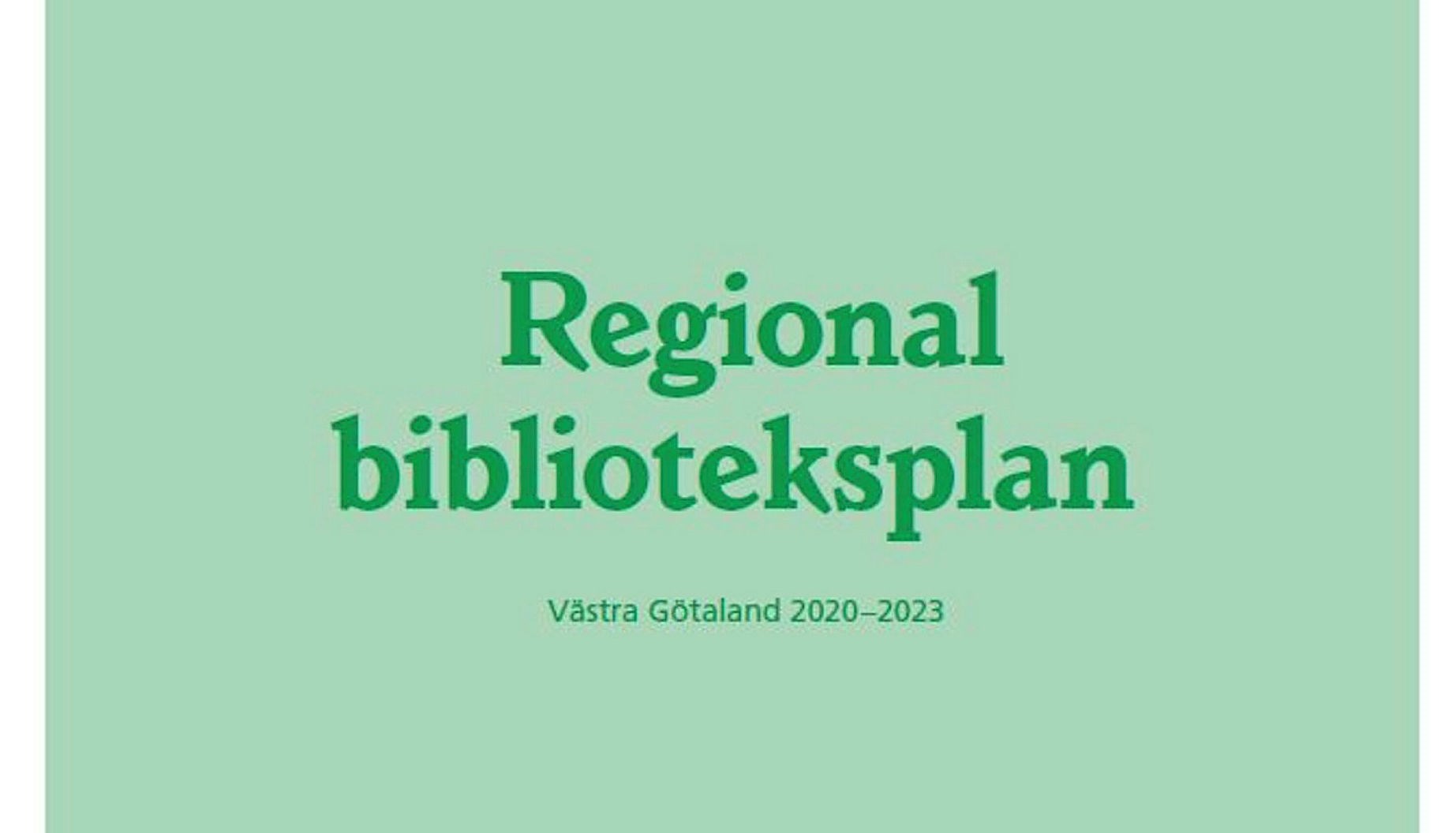 Framsidan av regional biblioteksplan 2020-2023