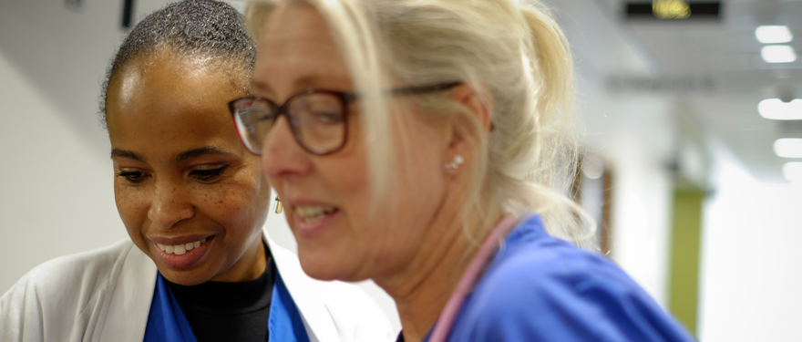 Två kollegor som hjälper varandra