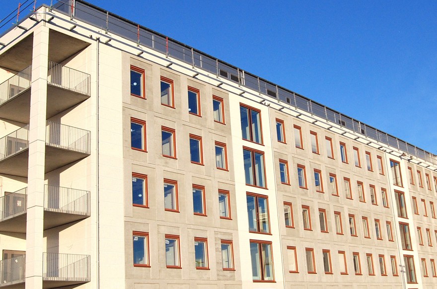 Den södra delen av Kungälvs sjukhus nya vårdbyggnad.