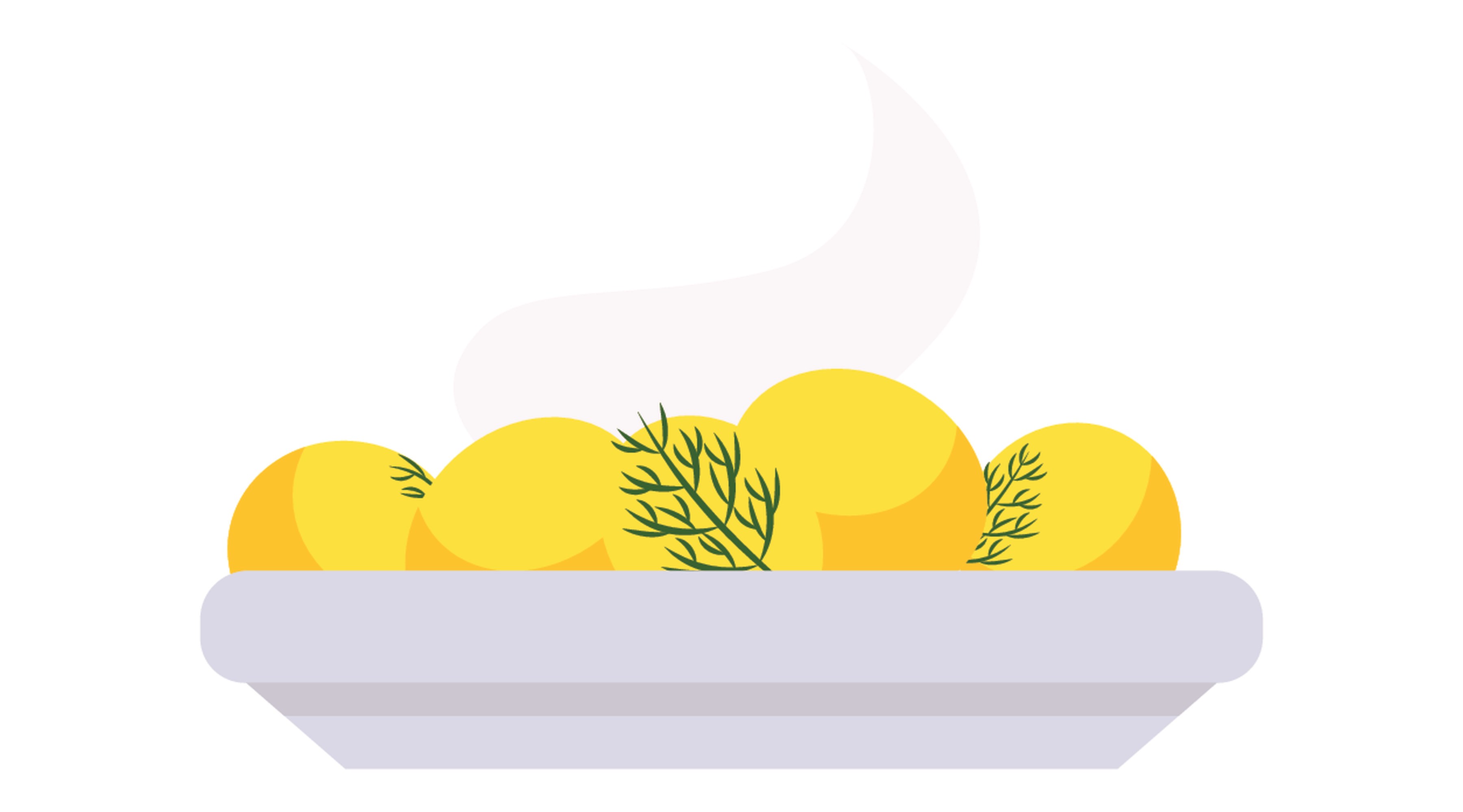 En skål med potatis och dillkvistar