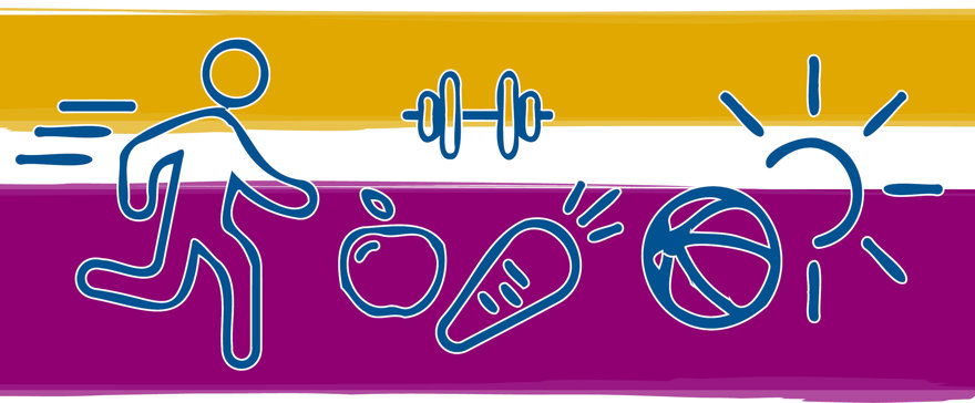 Streckteckning som illustrerar levnadsvanor.