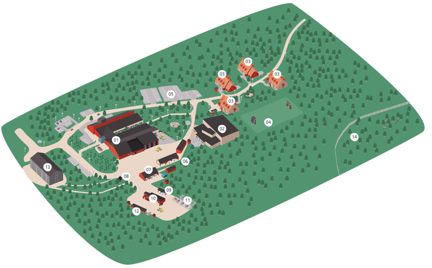 Översiktskarta över skolområdet