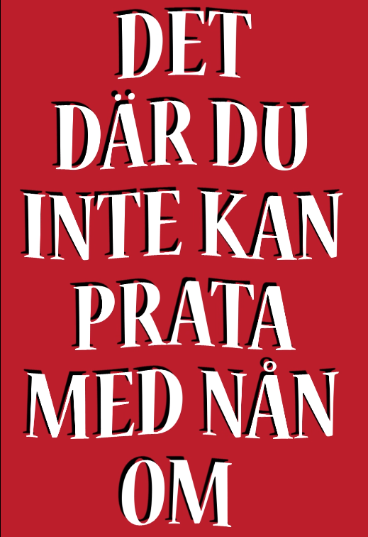 Text på röd botten