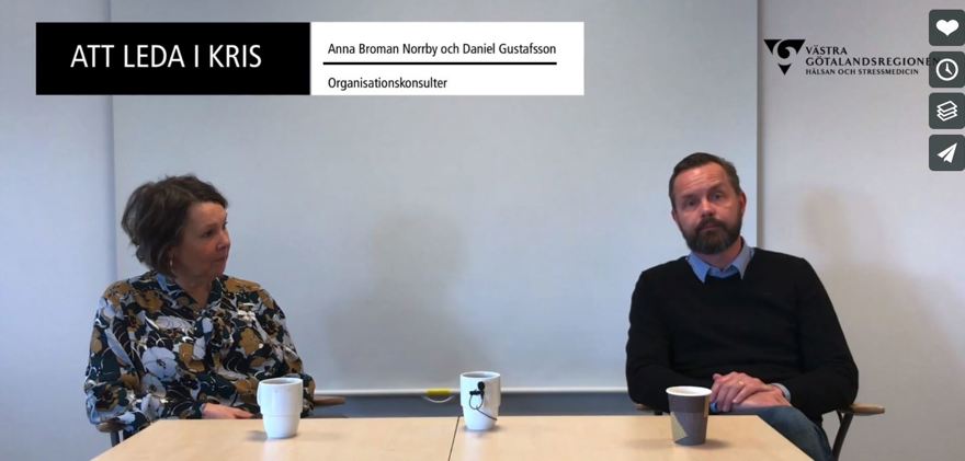 Anna Broman Norrby och Daniel Gustafsson i filmen Att leda i kris