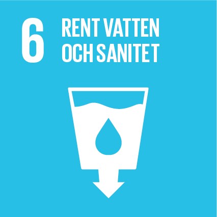 Logga för Agenda 2030 mål nr 6 Rent vatten och sanitet