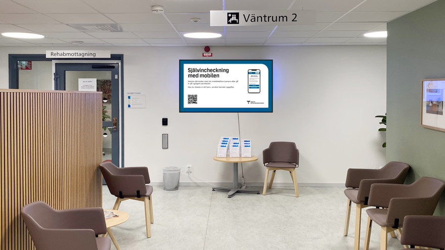 Miljöbild på digital skylt för skärm.