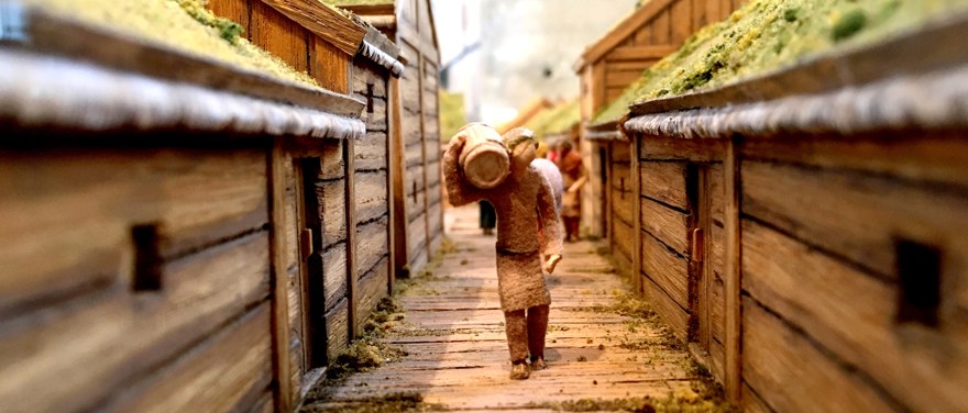 Bild från modell av det medeltida Lödöse.