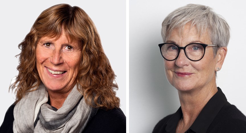 Porträttbild av Ann-Sofi Lodin, regiondirektör VGR, och Helena Söderbäck, tillförordnad VD för VästKom.