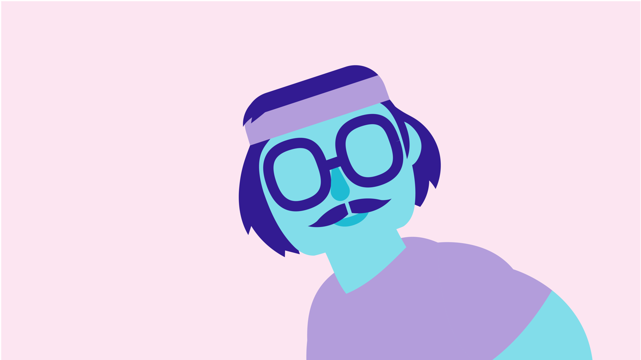 Illustration av en glad figur som tittar på dig.