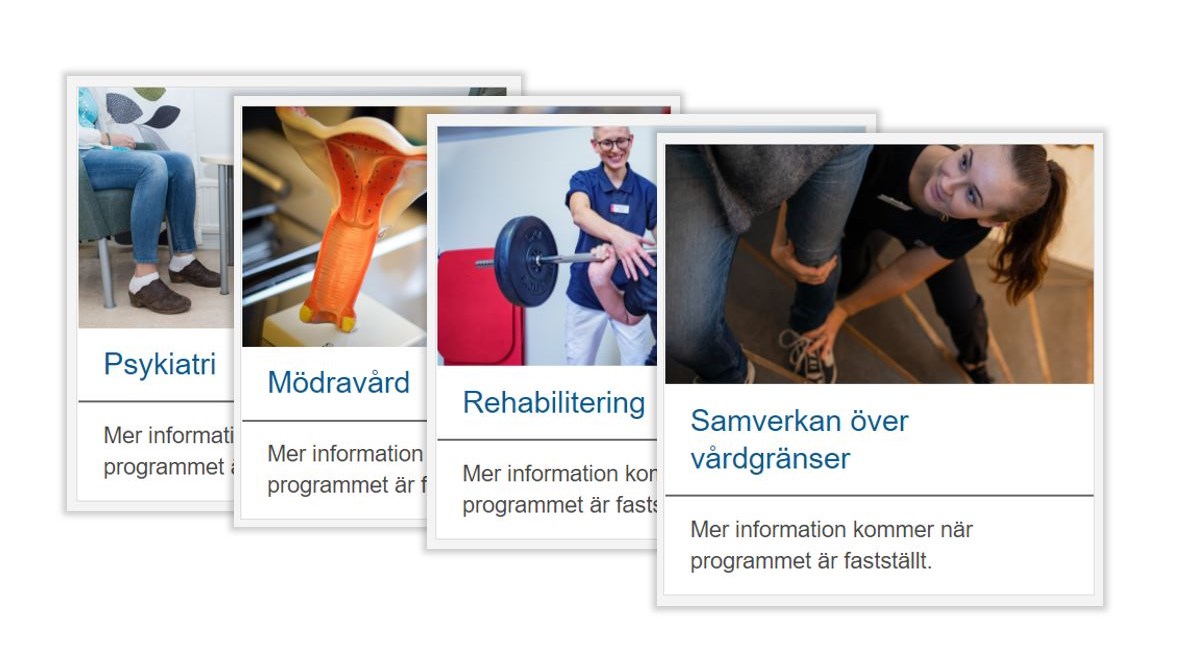 Bilder som representerar olika teman av webbinarier
