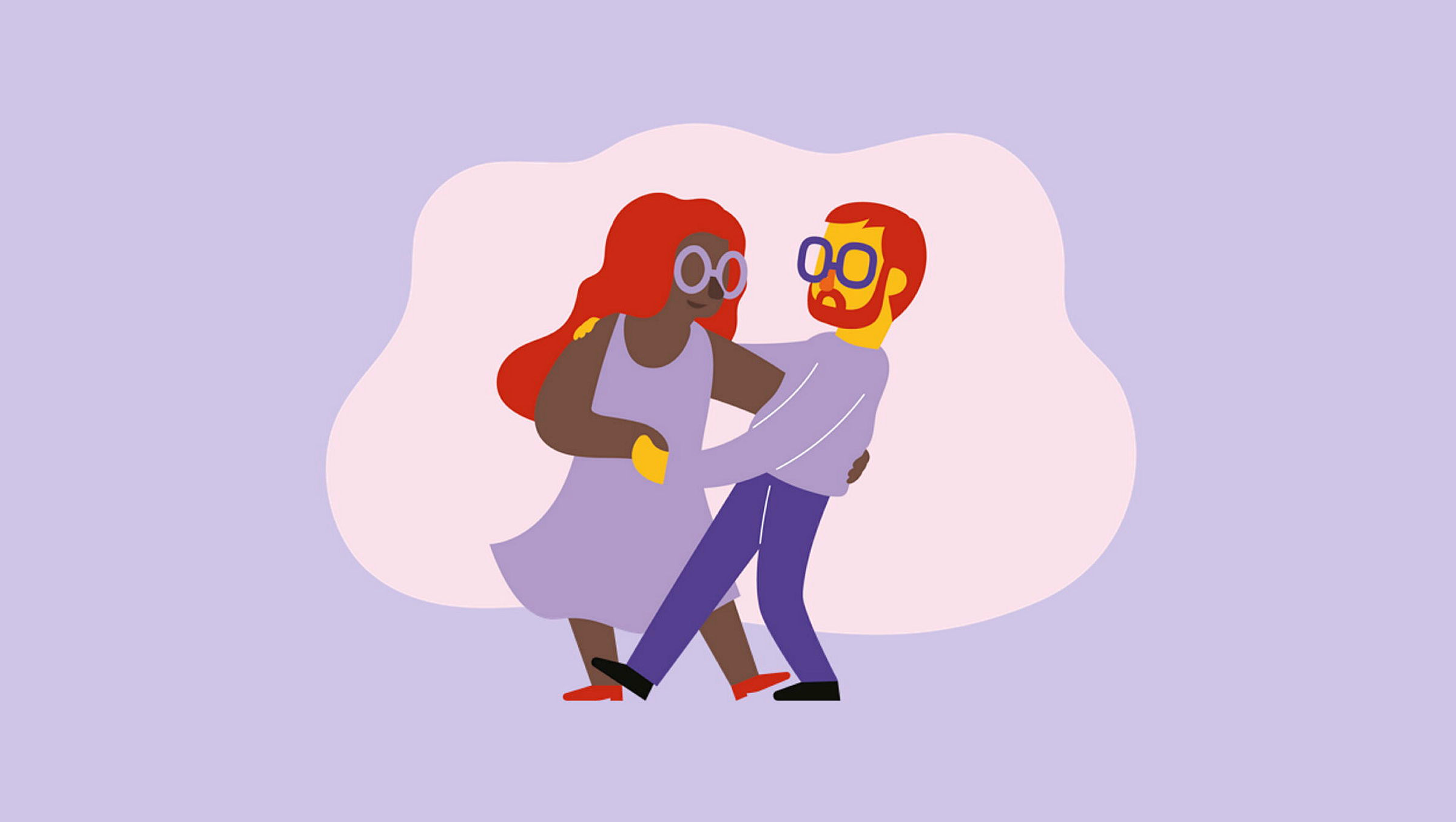 Illustration av två personer som dansar.