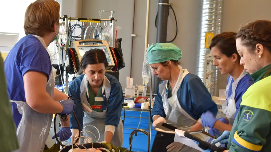 sjukvårdspersonal och patient