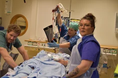 sjukvårdspersonal och patient