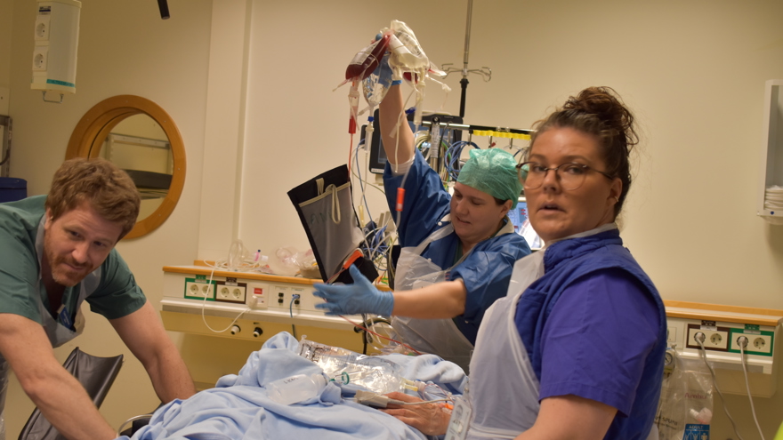 sjukvårdspersonal och patient