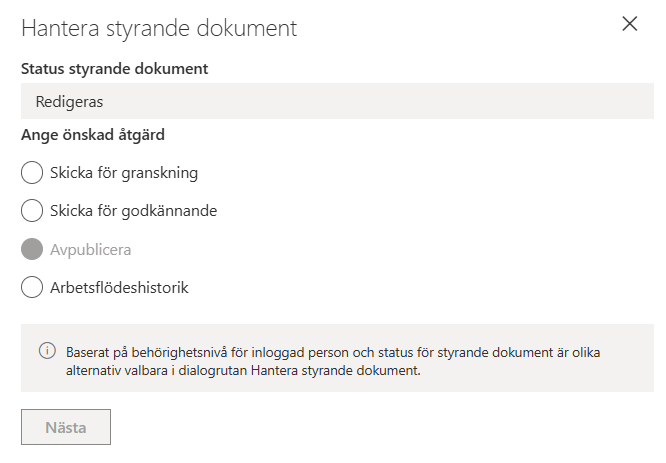 Hantera styrande dokument
