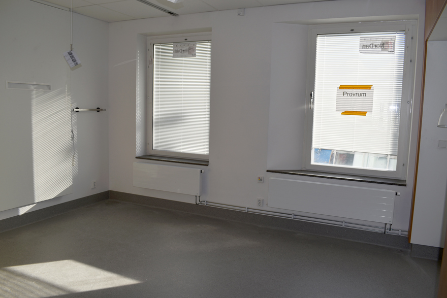 Patientrum i den nya vårdbyggnaden.