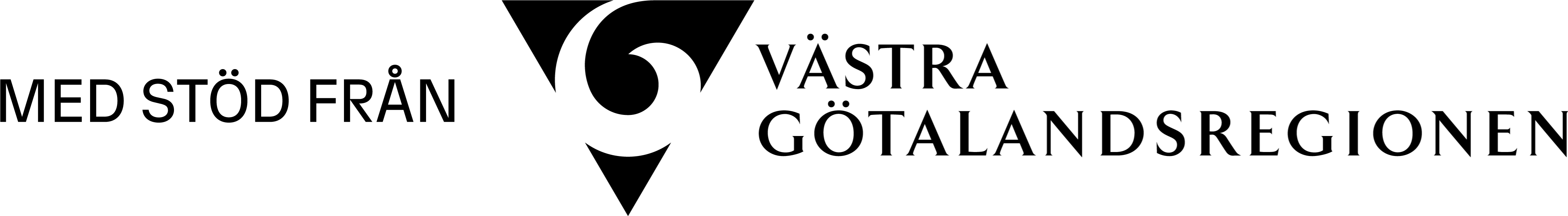 Logotyp med texten Med stöd från Västra Götalandsregionen