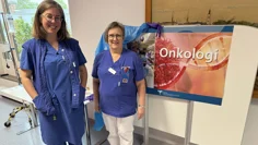 Två medarbetare från onkologimottagningen