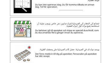 Inför operation på handkirurgisk mottagning